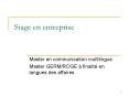Stage en entreprise PowerPoint PPT Presentation
