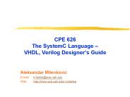 CPE 626 The SystemC Language 