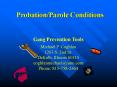 Probation/parole: gang specific conditions to prevent further gang involvement PowerPoint PPT Presentation