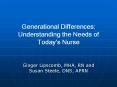 Generational Differences: Understanding the Needs of Today PowerPoint PPT Presentation