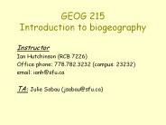GEOG 215 Introduction to biogeography