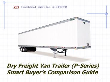Dry Freight Van Trailer (P-Series)  Smart Buyer