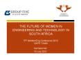 THE FUTURE OF WOMEN IN ENGINEERING AND TECHNOLOGY IN SOUTH AFRICA  5TH SAWomEng Conference 2010 CAPE TOWN PowerPoint PPT Presentation