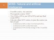M366: Natural and artificial intelligence
