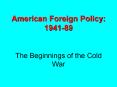 The Beginnings of the Cold War PowerPoint PPT Presentation
