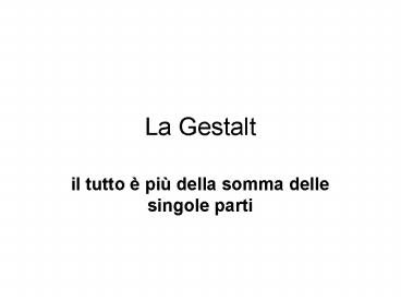 La Gestalt