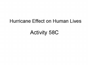 Hurricane Effect on Human Lives