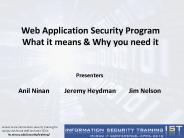 Web Application Security Program What it means