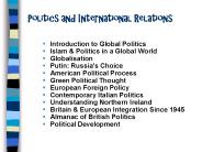 Politics and International Relations