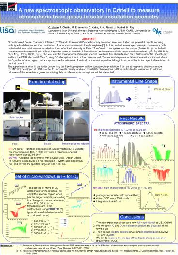 A new spectroscopic observatory in Cr
