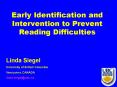 Early Identification and Intervention to Prevent Reading Difficulties PowerPoint PPT Presentation