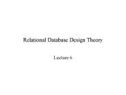 Relational Database Design Theory