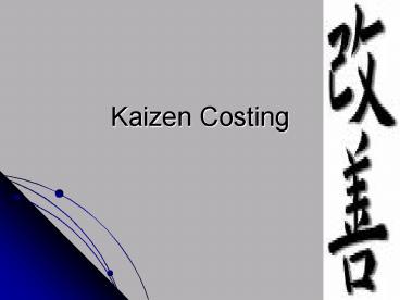 Kaizen Costing