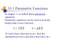 10.1 Parametric Functions PowerPoint PPT Presentation
