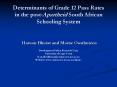 Determinants of Grade 12 Pass Rates in the post-Apartheid South African Schooling System  Haroon Bhorat and Morne Oosthuizen Development Policy Research Unit, University of Cape Town E-mail: hbhorat@commerce.uct.ac.za Website: PowerPoint PPT Presentation