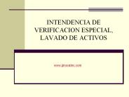 INTENDENCIA DE VERIFICACION ESPECIAL, LAVADO DE ACTIVOS