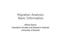 Migration Analysis: Basic Information