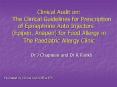 Clinical Audit on:   The Clinical Guidelines for Prescription    of Epinephrine Auto Injectors   (Epipen, Anapen) for Food Allergy in The Paediatric Allergy Clinic PowerPoint PPT Presentation