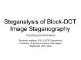 Steganalysis of Block-DCT Image Steganography PowerPoint PPT Presentation