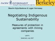 Negotiating Indigenous Sustainability