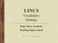 LINCS Vocabulary Strategy PowerPoint PPT Presentation