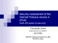 Security Assessment of the Internet Protocol version 4 (IPv4) draft-ietf-opsec-ip-security PowerPoint PPT Presentation