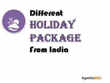 different holiday packages in india