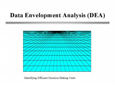 Data Envelopment Analysis (DEA)