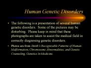 Human Genetic Disorders
