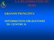 LA REANIMATION DU BEBE