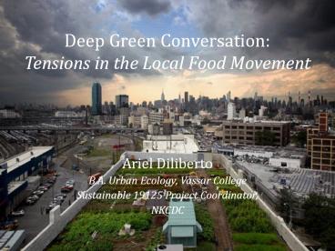 Tensions in the Local Food Movement