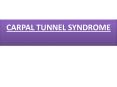 CARPAL TUNNEL SYNDROME PowerPoint PPT Presentation