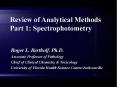 Review of Analytical Methods Part 1: Spectrophotometry PowerPoint PPT Presentation