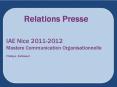 Relations Presse PowerPoint PPT Presentation