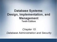 Database Systems: Design, Implementation, and Management Tenth Edition