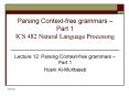 Parsing Context-free grammars  PowerPoint PPT Presentation