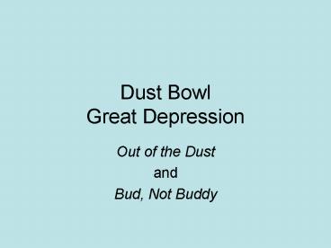 Dust Bowl Great Depression