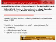 Accessibility Compliance in Distance Learning: Barrier-Free Multimedia