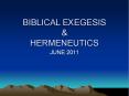 BIBLICAL EXEGESIS PowerPoint PPT Presentation