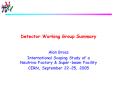 Detector Working Group Summary PowerPoint PPT Presentation