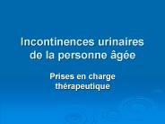 Incontinences urinaires de la personne 