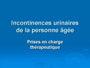 Incontinences urinaires de la personne  PowerPoint PPT Presentation