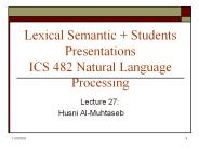 Lexical Semantic   Students Presentations ICS 482 Natural Language Processing PowerPoint PPT Presentation