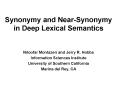 Synonymy and Near-Synonymy in Deep Lexical Semantics PowerPoint PPT Presentation