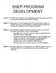 SSEP PROGRAM DEVELOPMENT