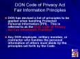 DON Code of Privacy Act Fair Information Principles PowerPoint PPT Presentation