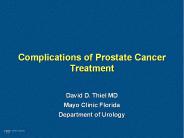 Complications of Prostate Cancer Treatment