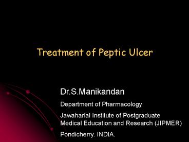 Treatment of Peptic Ulcer