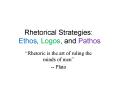 Rhetorical Strategies:  Ethos, Logos, and Pathos PowerPoint PPT Presentation