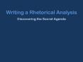 Writing a Rhetorical Analysis PowerPoint PPT Presentation